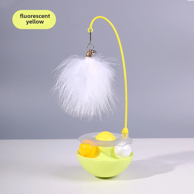 Original Tumbler Cat Toy Self-Hi Removable Funny Cat Stick Feather Bell Catnip Ball Pet Supplies