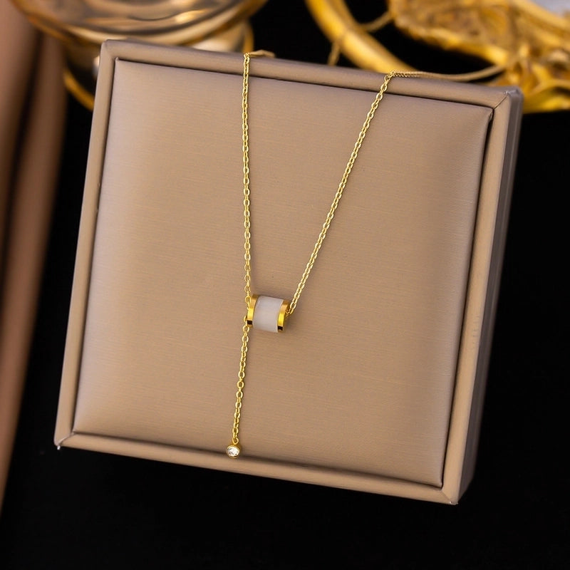 Sweet Minimalist IG Style Starfish Heart Shape Bow Knot Titanium Steel Plating Pendant Necklace
