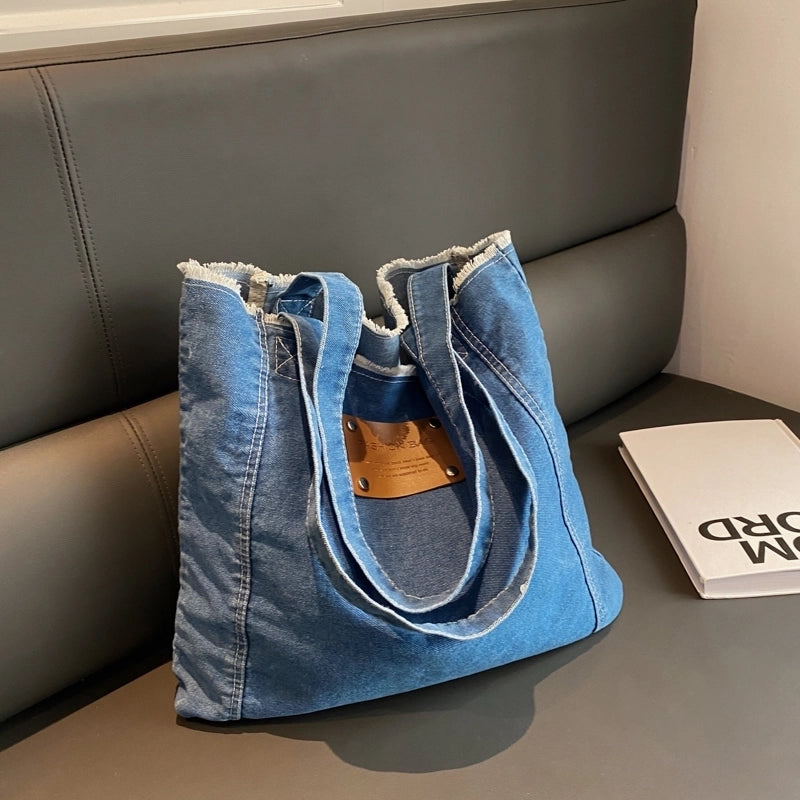 Women's Large All Seasons Denim Classic Style Sports Canvas Bag Handbag Tote Bag