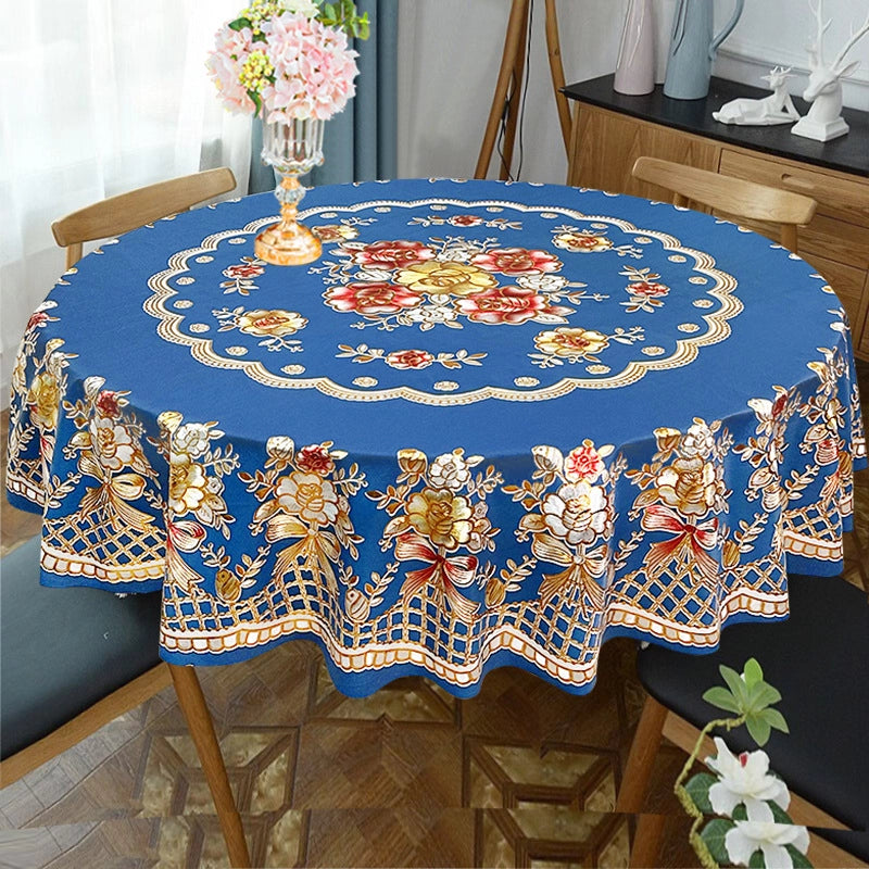 Elegant Classic Style Geometric Flower PVC Tablecloths Artificial Decorations