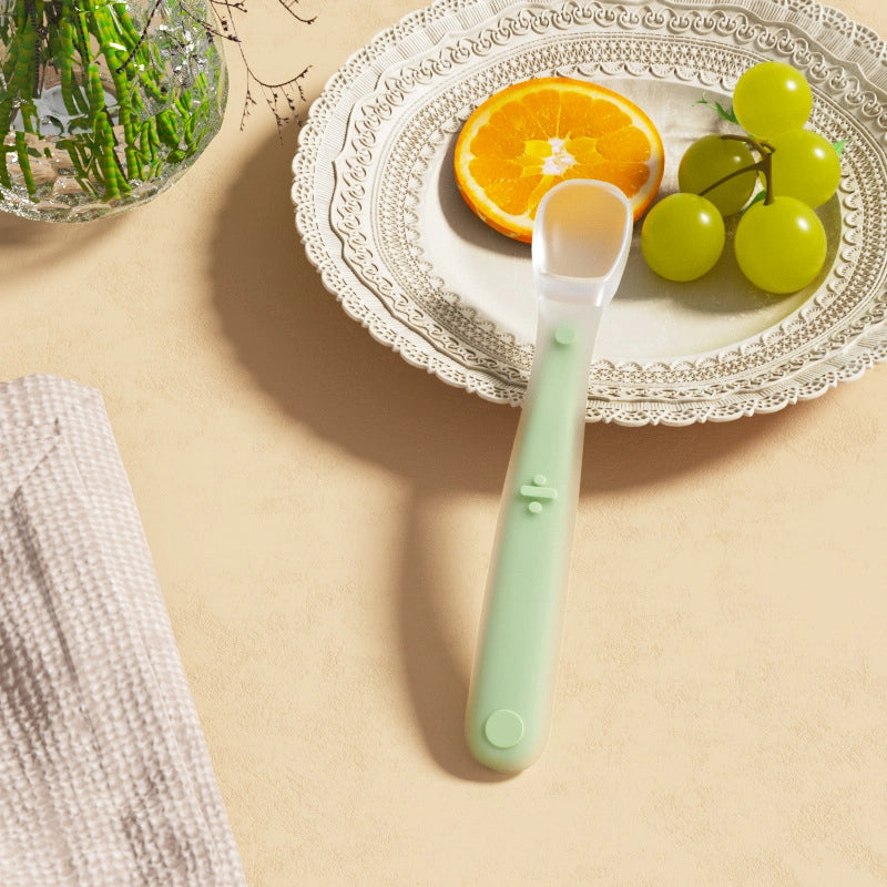 Silicone Spoon Newborn Baby Supplementary Food Spoon Baby Feeding Water Soft Spoon Children's Tableware Training Eating Fruit Mud