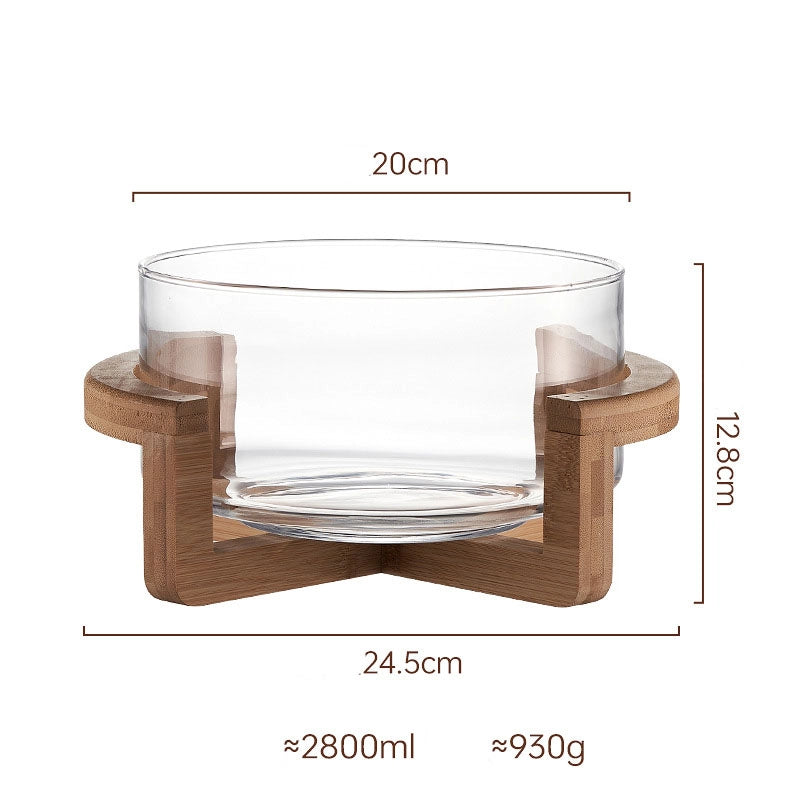 Casual Solid Color Wood Glass Fruit Plate Fruit Fork 1 Piece