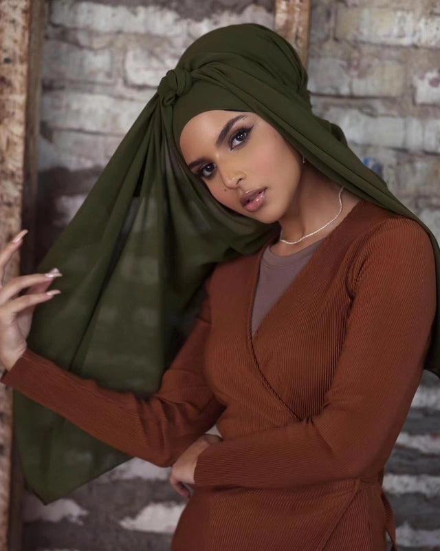 Women's Casual Elegant Minimalist Solid Color Chiffon Printing And Dyeing Hijab