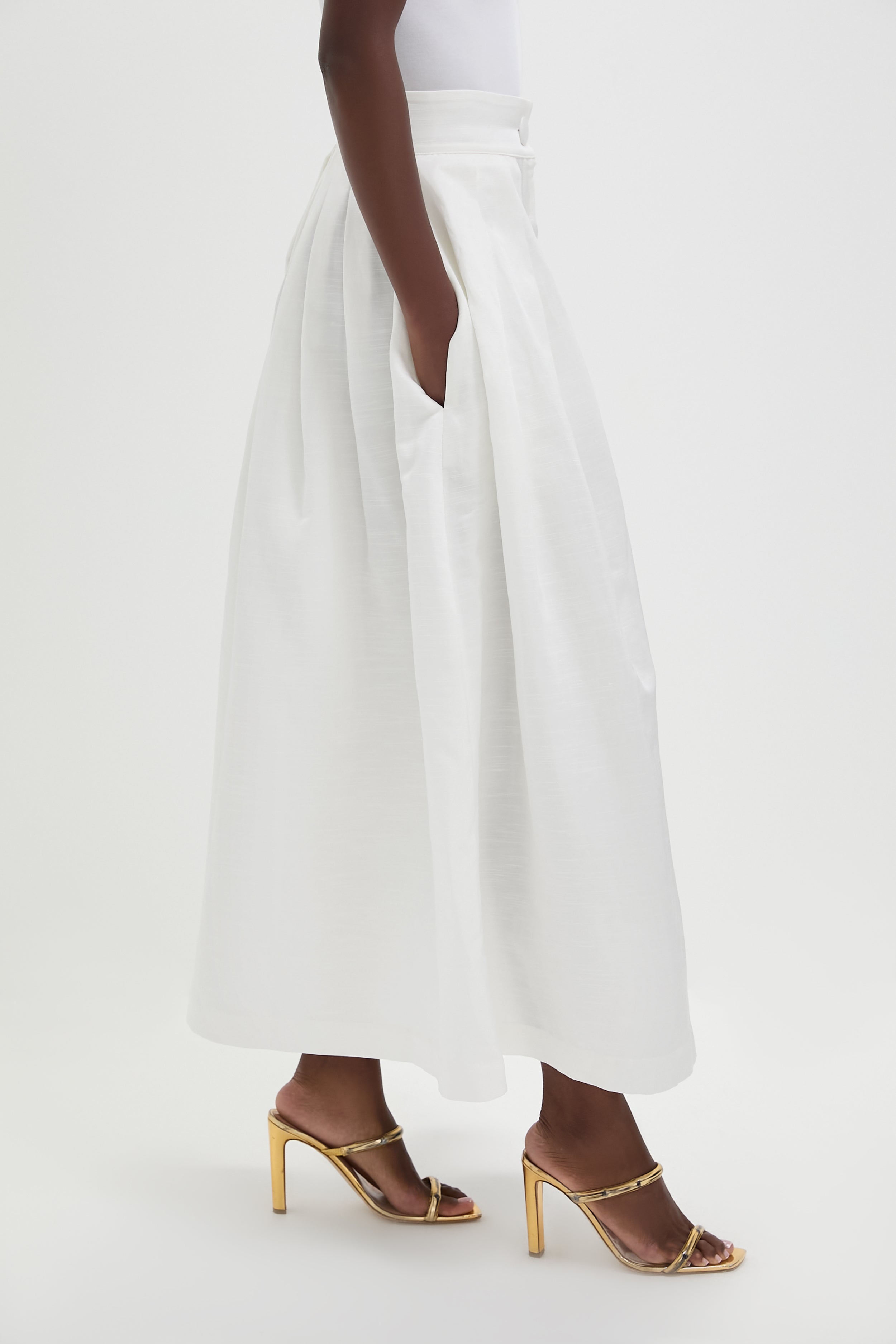 White Irving Textured Skirt