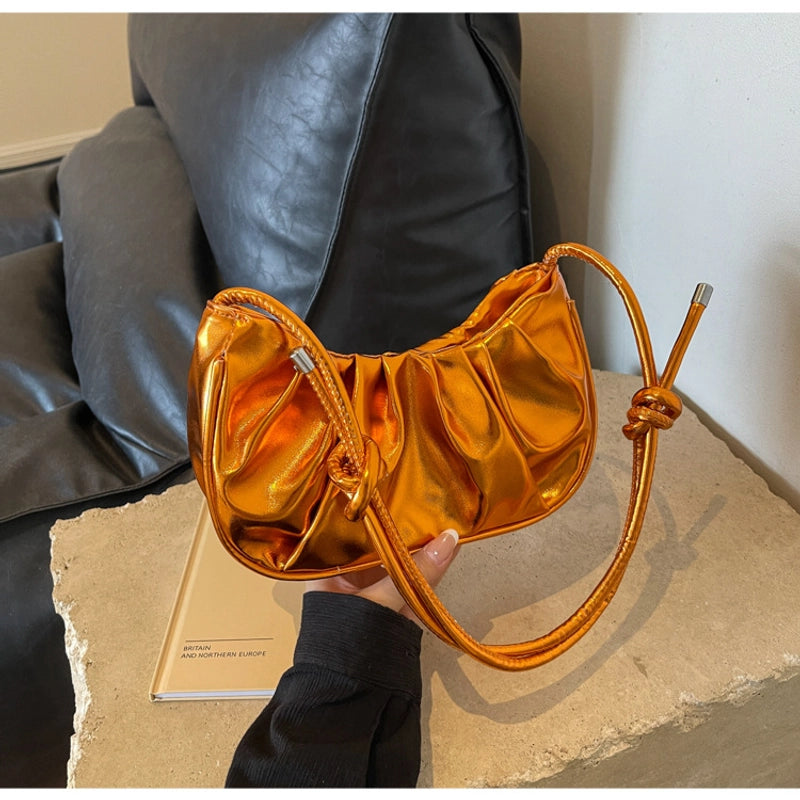Women's Medium Pu Leather Solid Color Streetwear Square Magnetic Buckle Underarm Bag