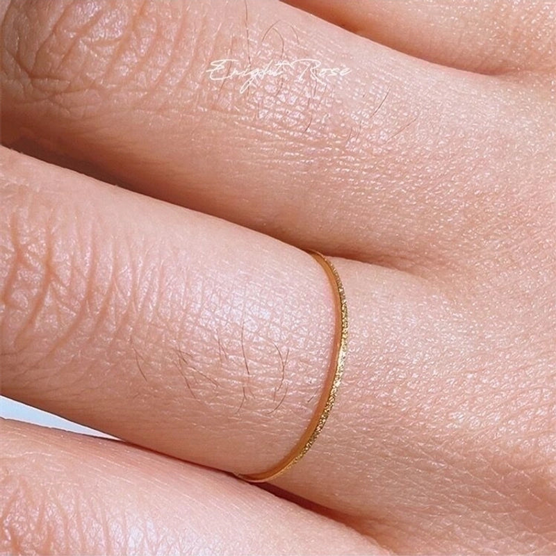 Minimalist Solid Color Stainless Steel Plating Gold Plated Rings