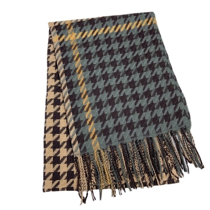 Women's Basic Plaid Imitation Cashmere Scarf