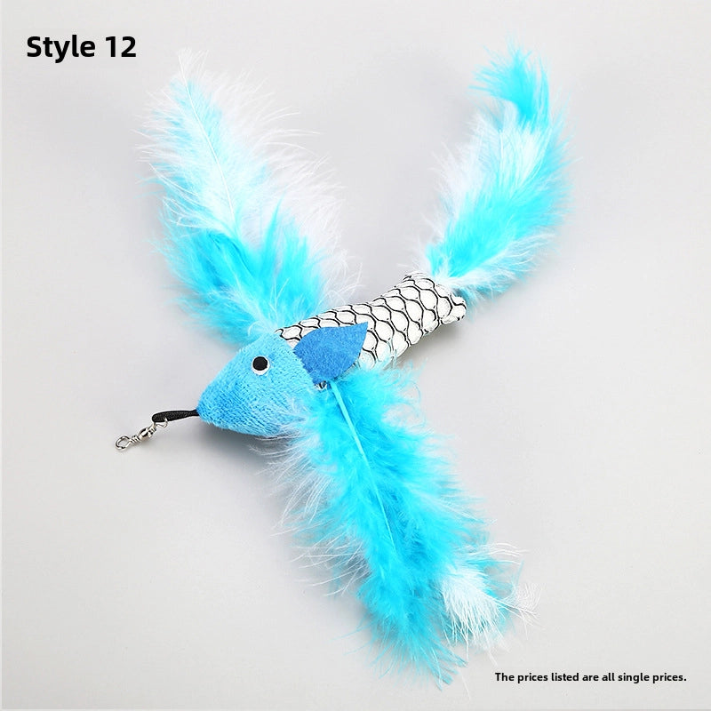 Cat Stick Replacement Head Cat Stick Feather Replacement Head Pearl Bird Cat Stick Accessories