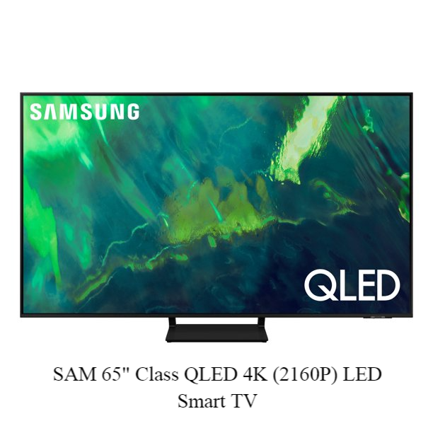 SAM 65 Class QLED 4K (2160P) LED Smart TV