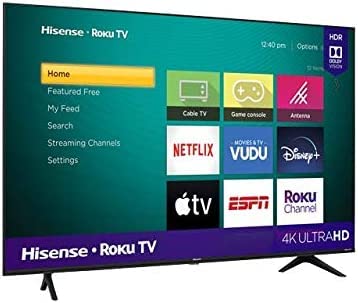 Hisense Television de 43 Pulgadas Serie R Class 4K Ultra HD 2160P. Pantalla LED Smart Roku TV con HDR Modo de Juego Funciona con Asistente Google y Alexa (Reacondicionado)