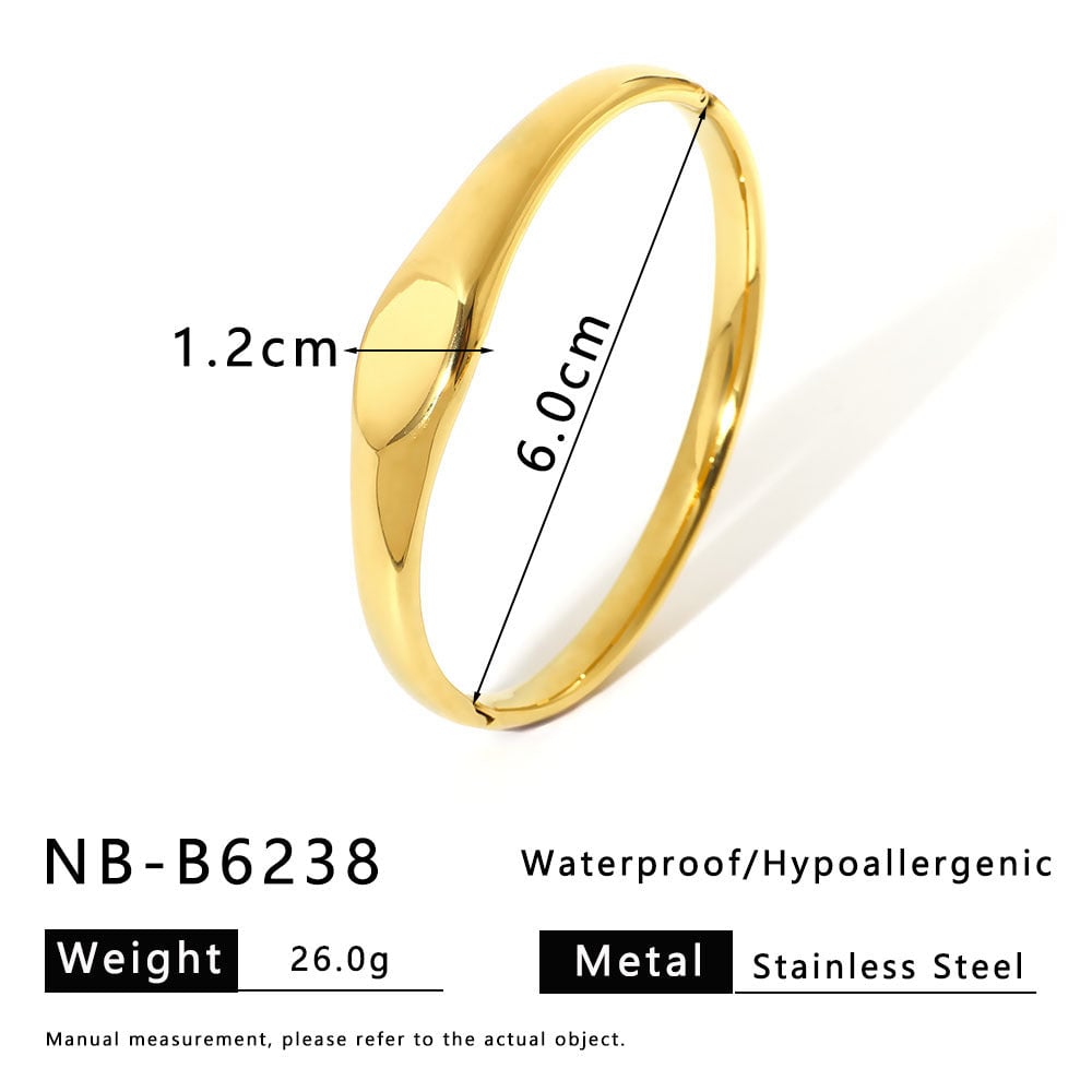 Ins Style Simple Classic Scale Inlaid Diamond White Shell Titanium Steel Bracelet 18K Gold Wide Version Of The Second-Hand Bracelet