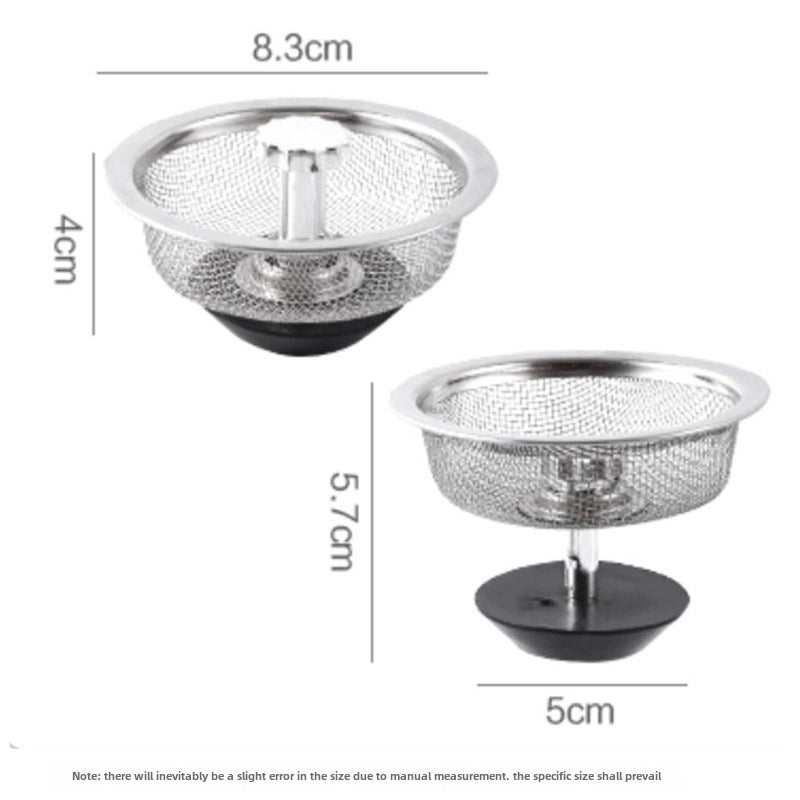 Kitchen Filter Drain Net Sink 304 Stainless Steel Filter Sink Garbage Artifact Sewer Drain Funnel