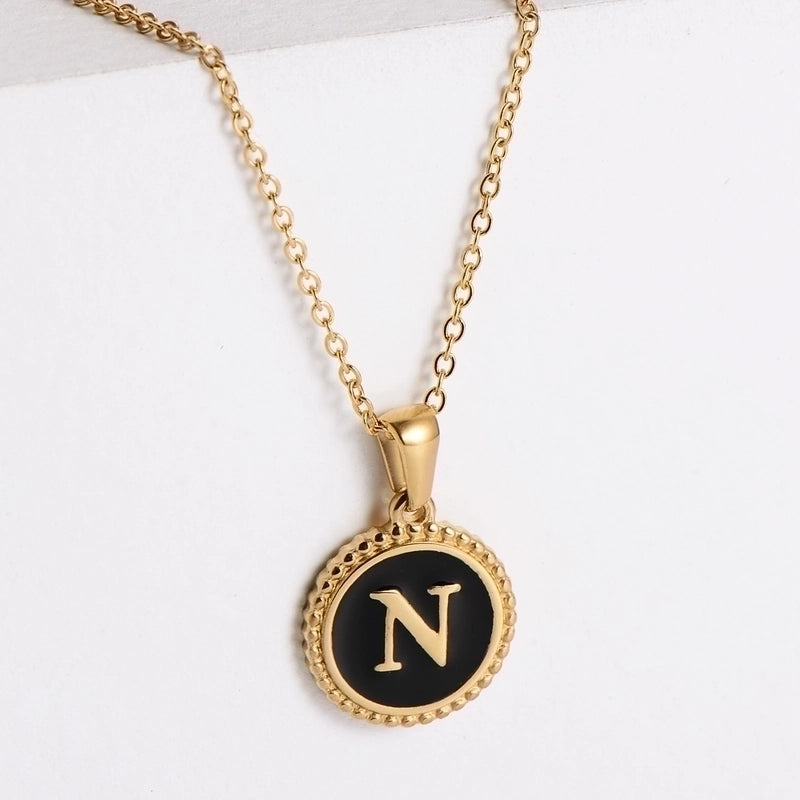 Fashion Letter 304 Stainless Steel No Inlaid 18K Gold Plated Plating Stainless Steel Necklaces