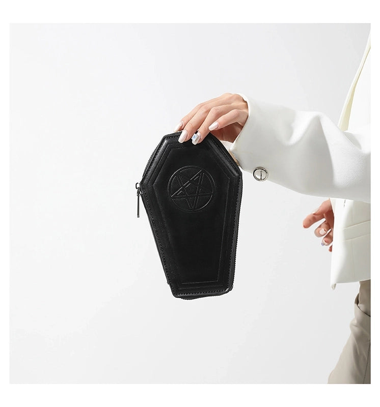 Halloween Women's Pu Leather Printing Vintage Style Square Zipper Clutch Bag