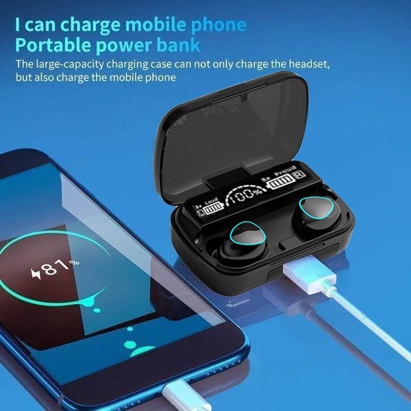 🔥TWS BLUETOOTH 5.1 EARPHONES WATERPROOF CHARGING BOX🔥