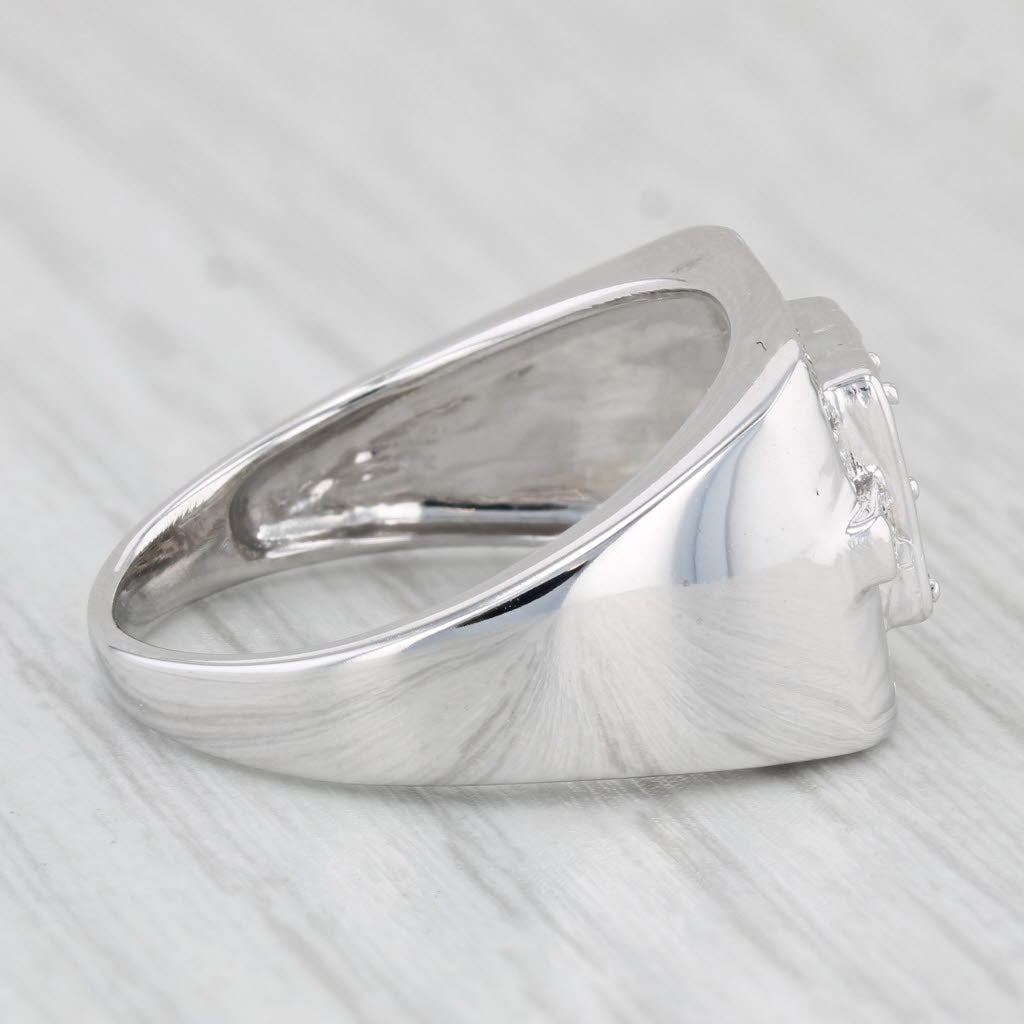 0.20ctw Diamond Cluster Ring 10k White Gold Size 8.5