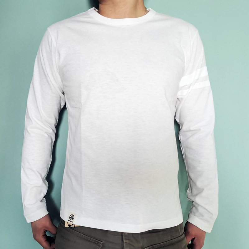 Washed Distressed Cotton Long-Sleeved T-Shirt