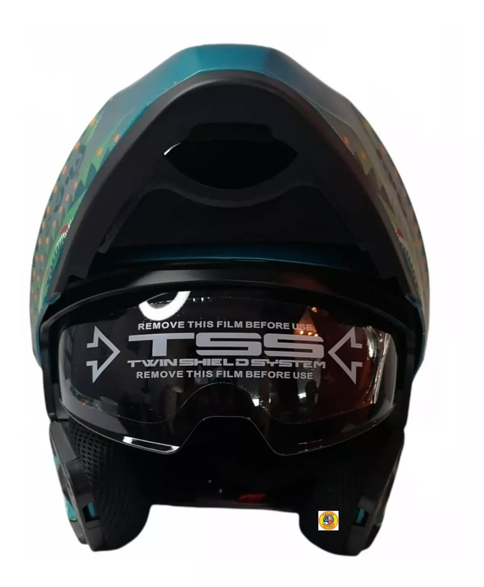 Casco Kov Abatible Con Luz Led Stelar Gafas Dot + Regalo