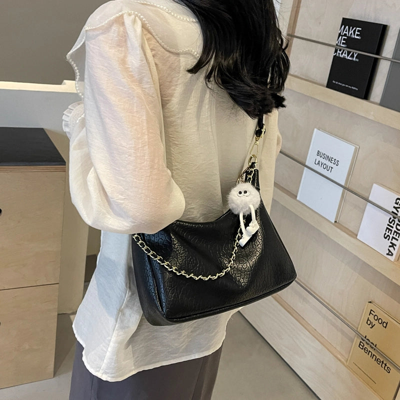 Women's Medium Pu Leather Solid Color Streetwear Zipper Crossbody Bag