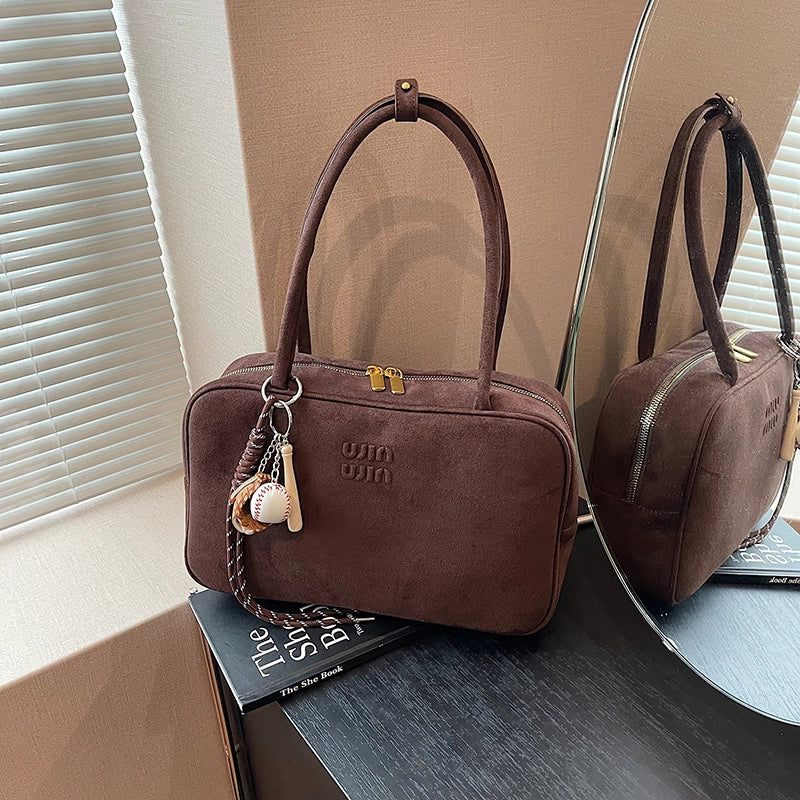 Women's Pu Leather Solid Color Basic Square Zipper Shoulder Bag Handbag Crossbody Bag