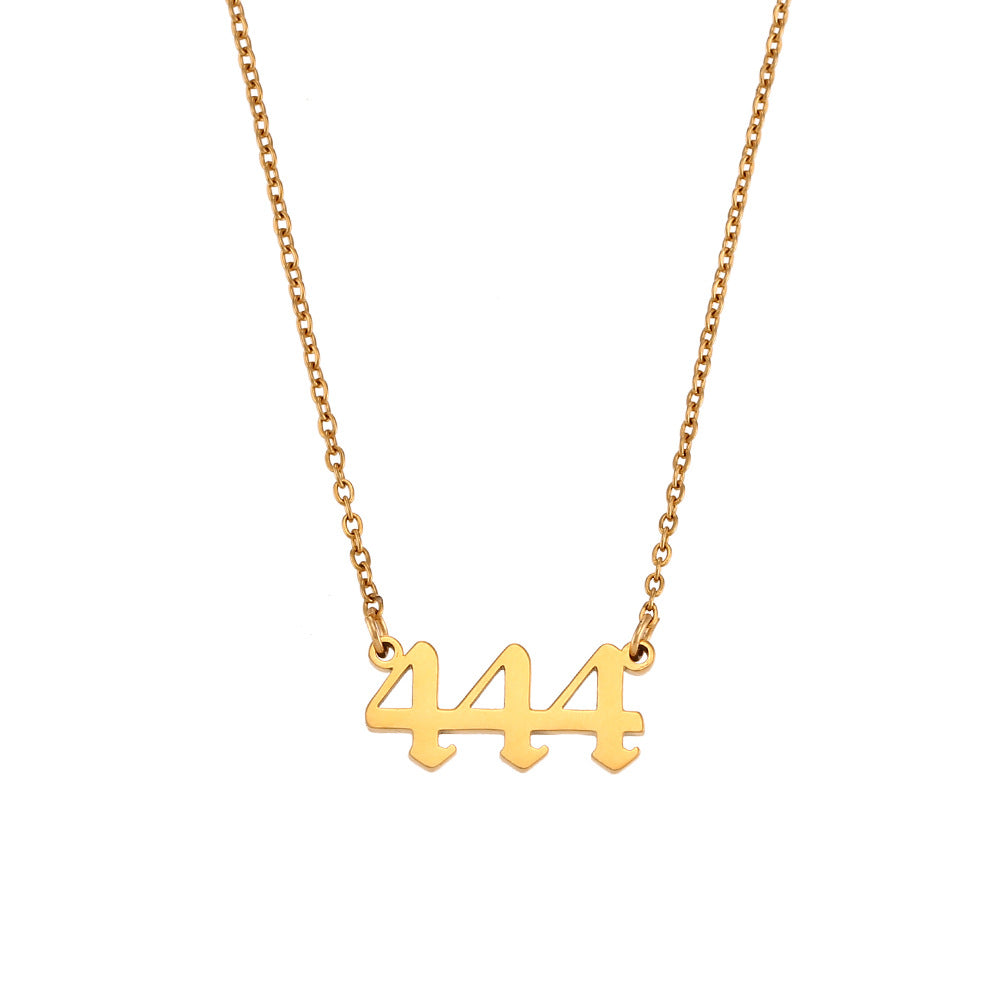 Fashion Number Geometric Stainless Steel 18K Gold Plated Necklaces