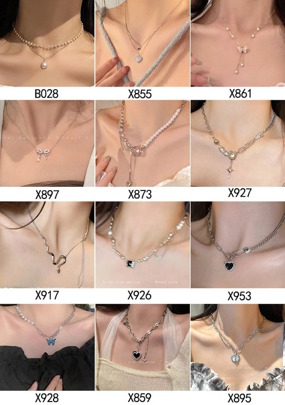 Fashion Heart Shape Titanium Steel Beaded Zircon Layered Necklaces 1 Piece