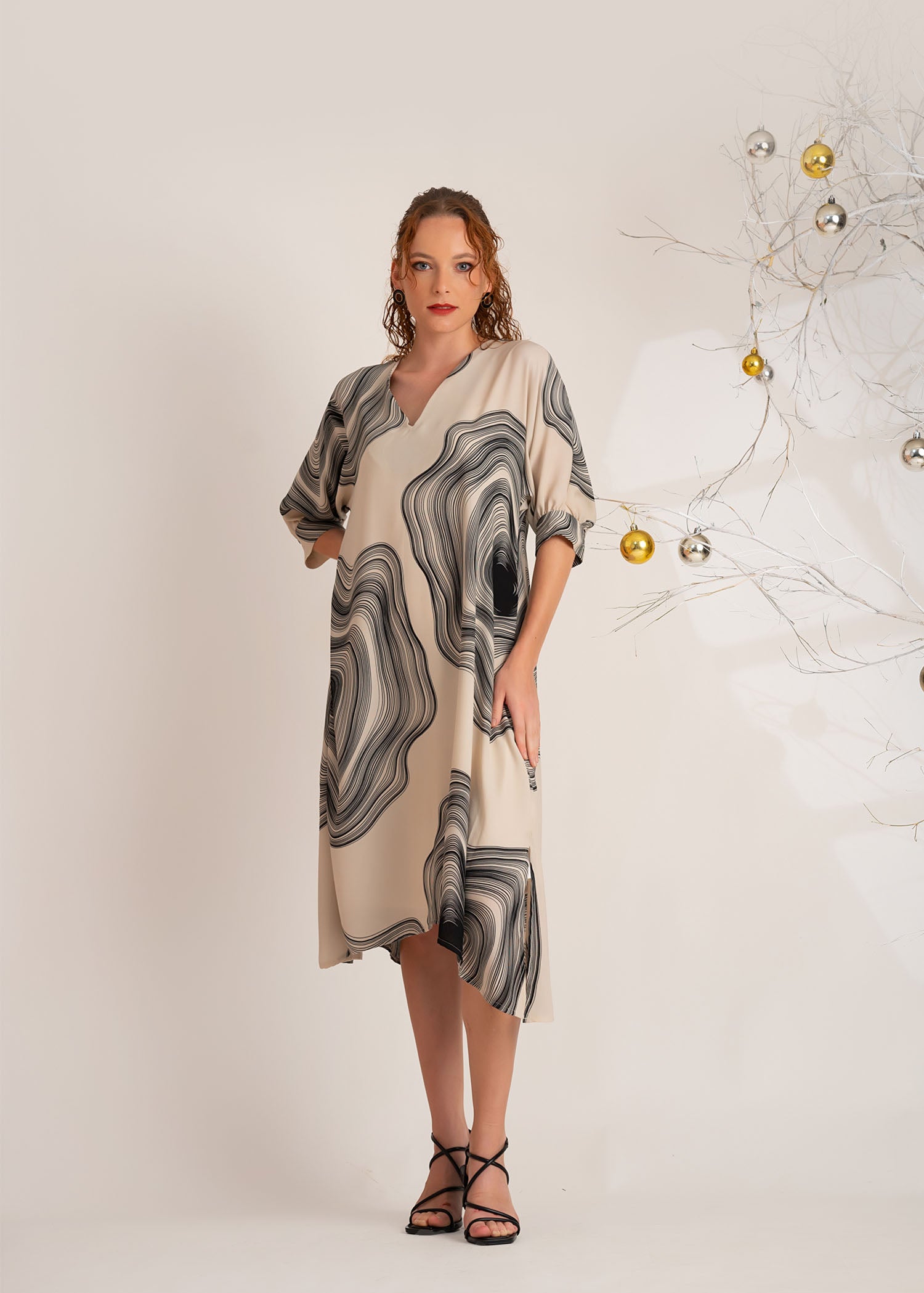 Printed Long Kaftan Dress