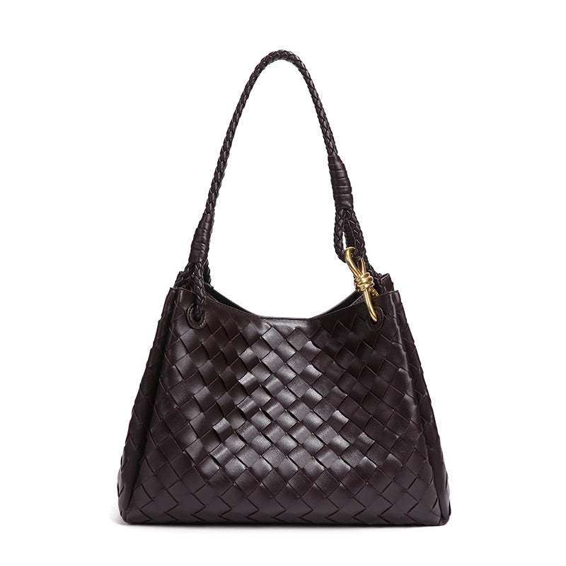 Women's Large Pu Leather Solid Color Elegant Streetwear Square Magnetic Buckle Handbag