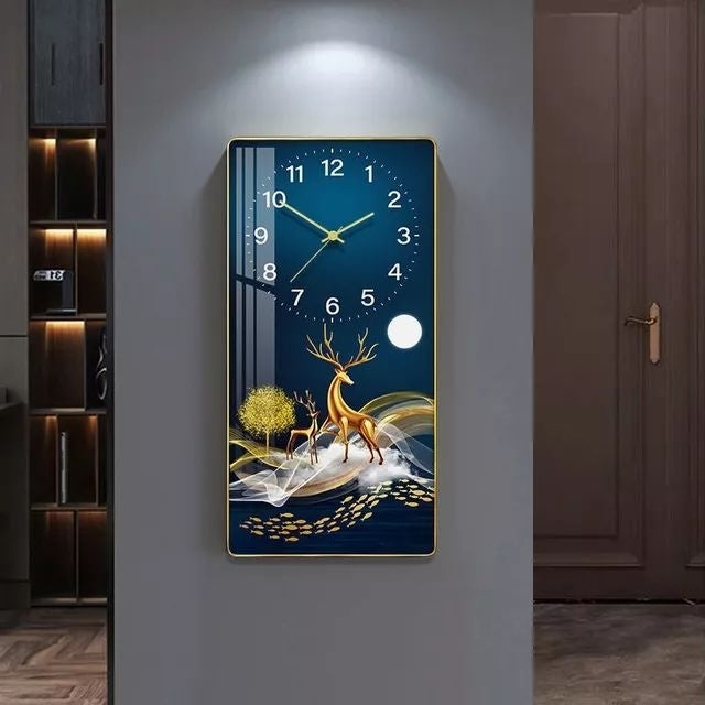 Crystal Porcelain Decorative Wall Clock with a glass cover