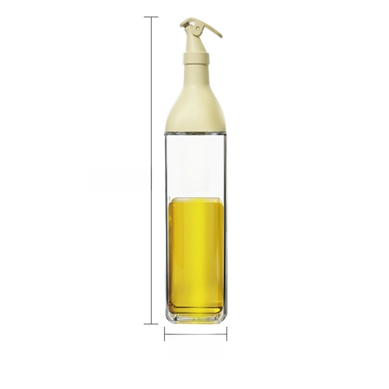 Waltz Square Glass Seasoning Bottle With Classification Label Oil Bottle 77 Automatic Tilt Non-oil Glass Oil Pot
