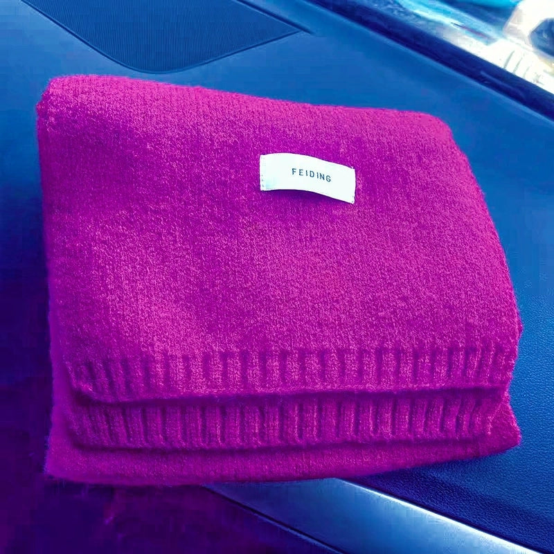Internet Celebrity Solid Color Wool Knitted Scarf Women's Autumn And Winter New Student Couple Warm Small Scarf