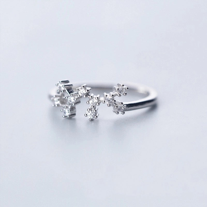 1 Piece Fashion Constellation Copper Plating Inlay Zircon Open Ring