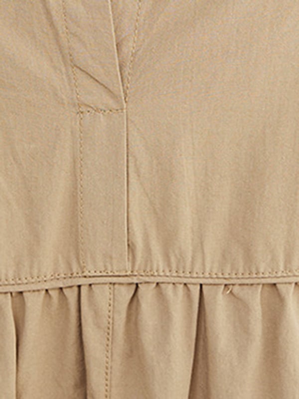 Loose Short Sleeves Solid Color Round-Neck Midi Dresses