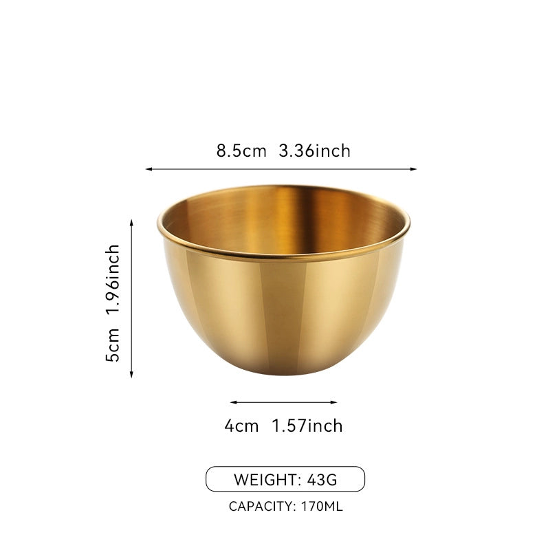 Stainless Steel Dip Small Bowl Golden Dip Sauce Bowl Seasoning Dish Sushi Dip Bowl Sauce Cup Jam Bowl With Spoon Set
