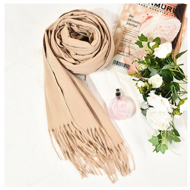 Women's Sweet Minimalist Solid Color Nylon Scarf