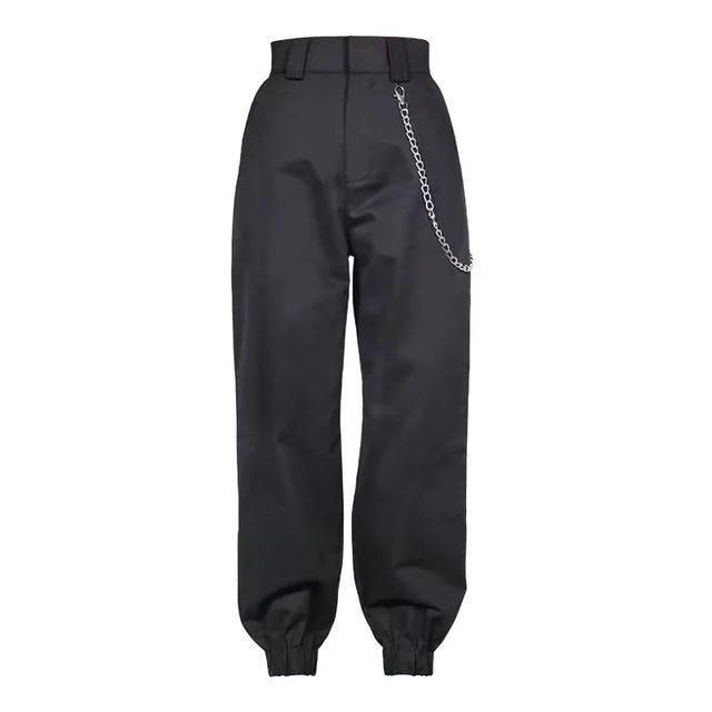 High Waisted Straight Trouser With Chain