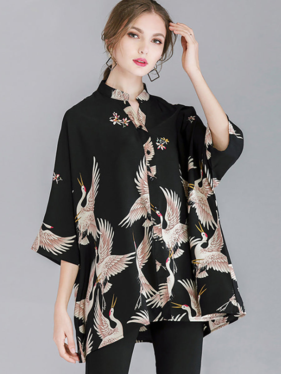 Plus Size Women Fashion Animal Prints Loose Shirt