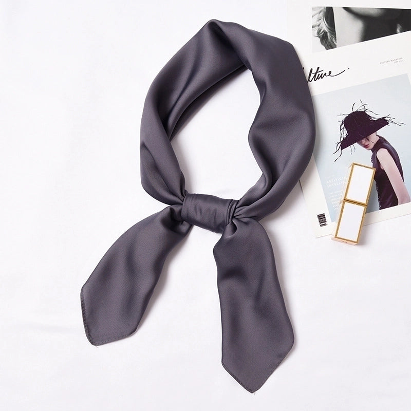 Women's Minimalist Solid Color Satin Silk Scarves