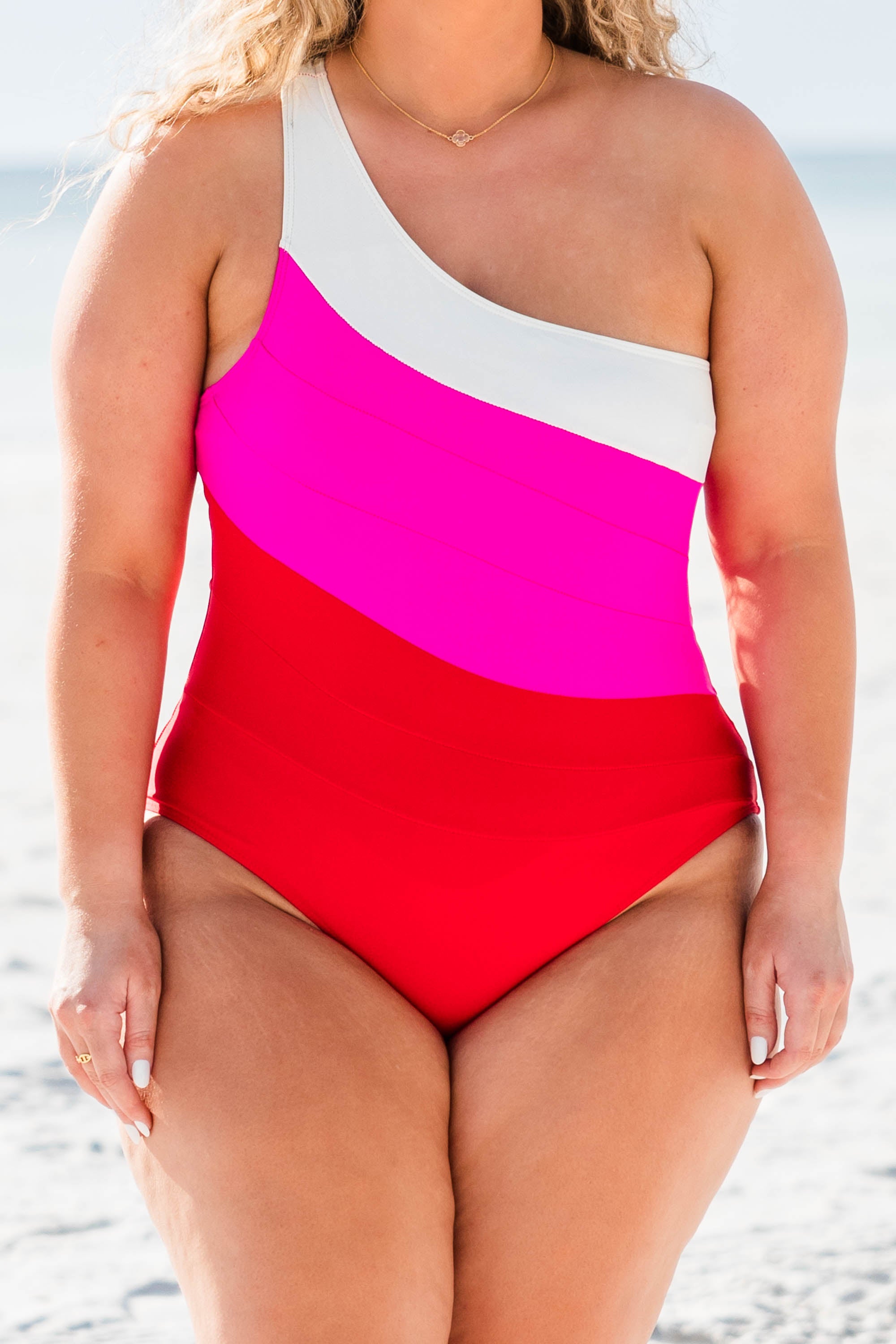 Lead Me To The Beach Swimsuit. Magenta/Red