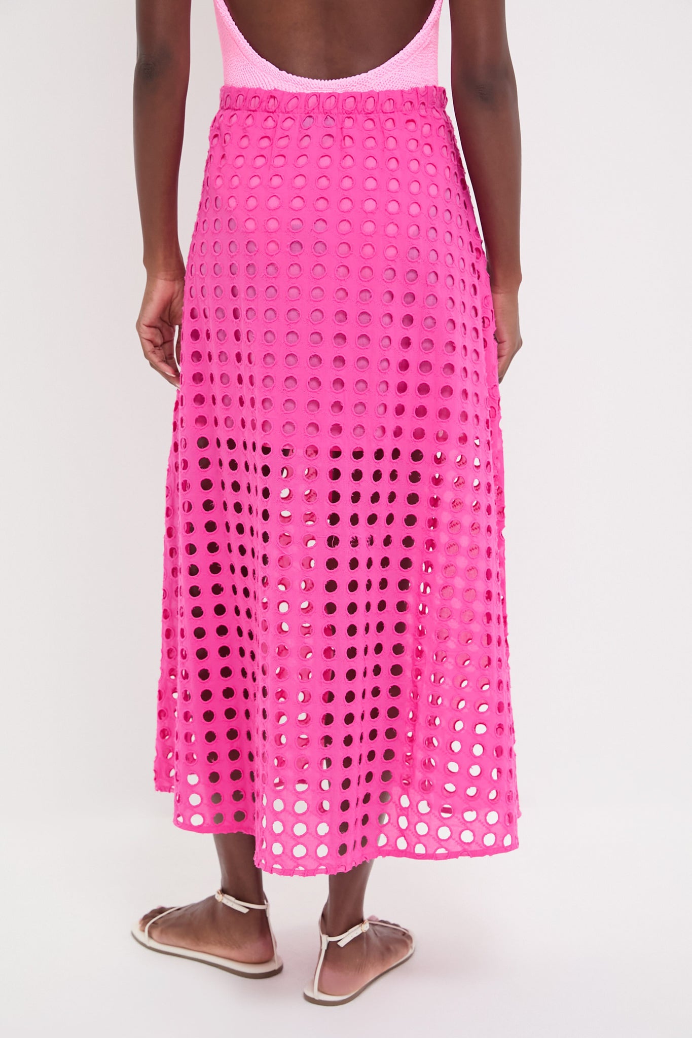 Hot Pink Cotton Eyelet Eve Skirt