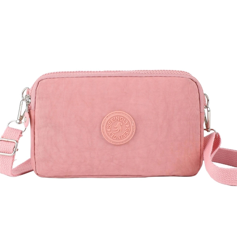 Unisex Medium Nylon Solid Color Basic Classic Style Zipper Phone Wallets