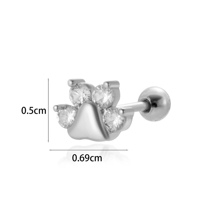 1 Piece Ear Cartilage Rings & Studs Minimalist Classic Style Star Moon Butterfly 316L Stainless Steel  Copper Plating Inlay Zircon