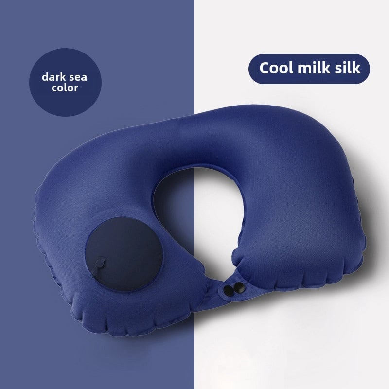 Inflatable U-shaped Pillow Cool Pressing Inflatable Pillow Travel Portable Neck Pillow Travel Sanbao Storage Pillow For Airplane