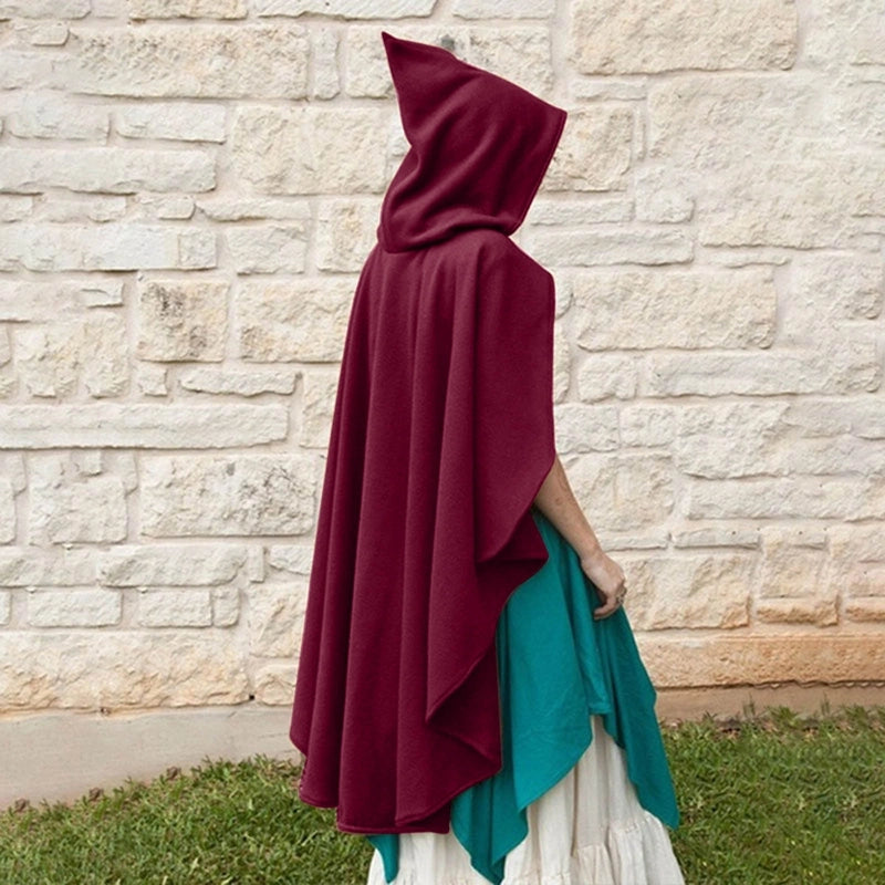 Medieval Women's Hooded Cloak Halloween Winter Women's Gold Velvet Vampire Direct Sales