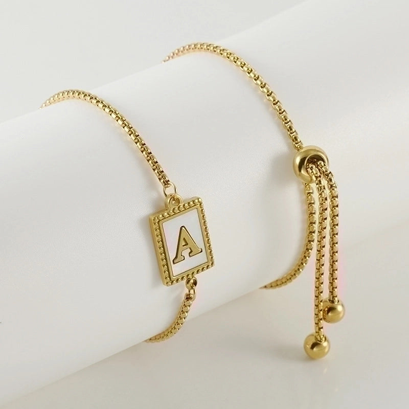 Fashion Letter 304 Stainless Steel Shell Stainless Steel Bracelets In Bulk