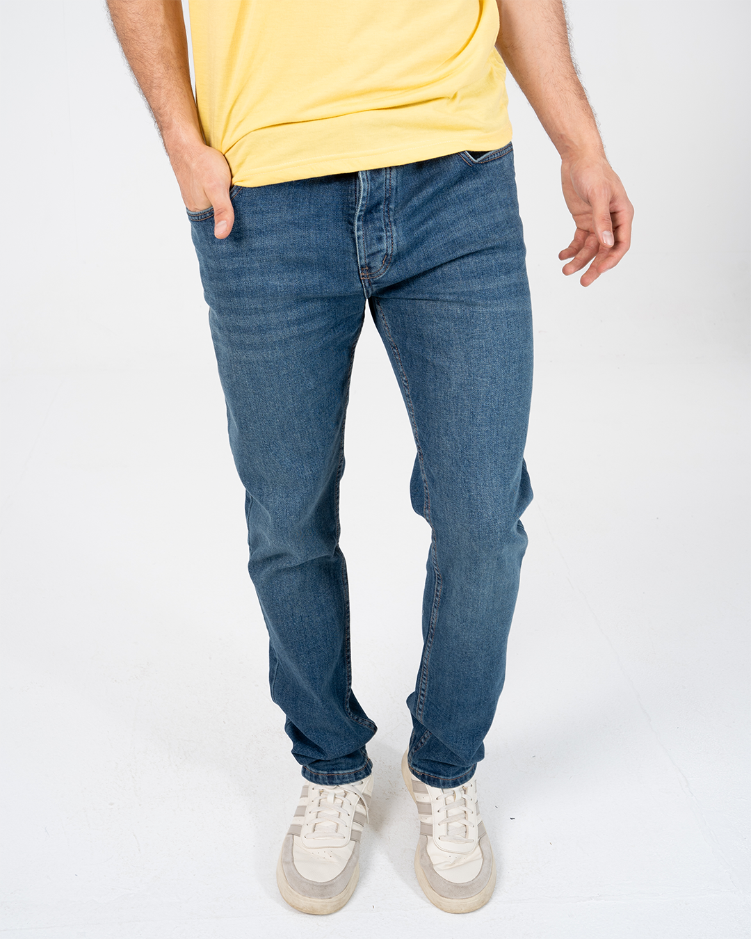 Denim Slim Pants With Pockets