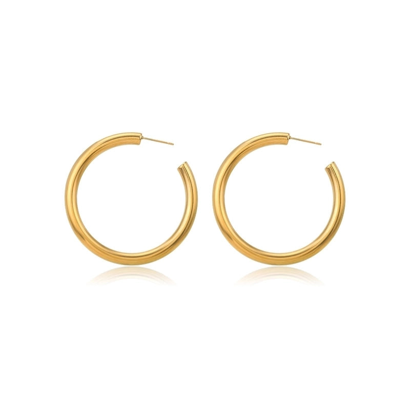1 Pair Minimalist Solid Color Plating 304 Stainless Steel Stainless Steel Earrings