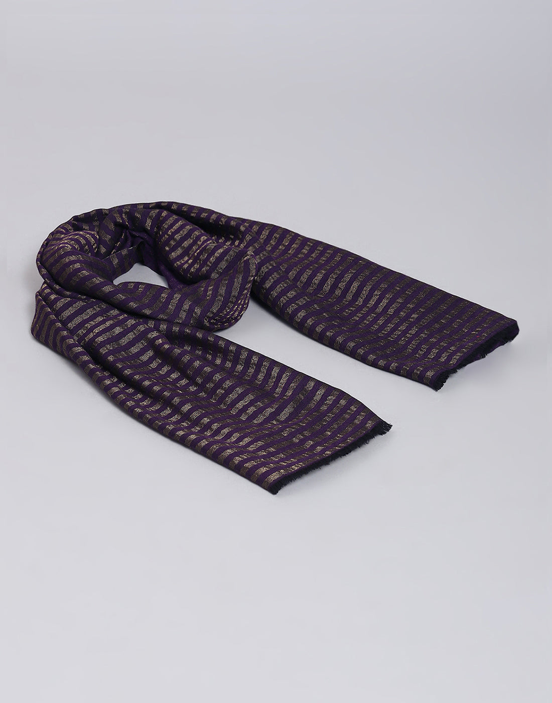 Women Purple Stripe Stole