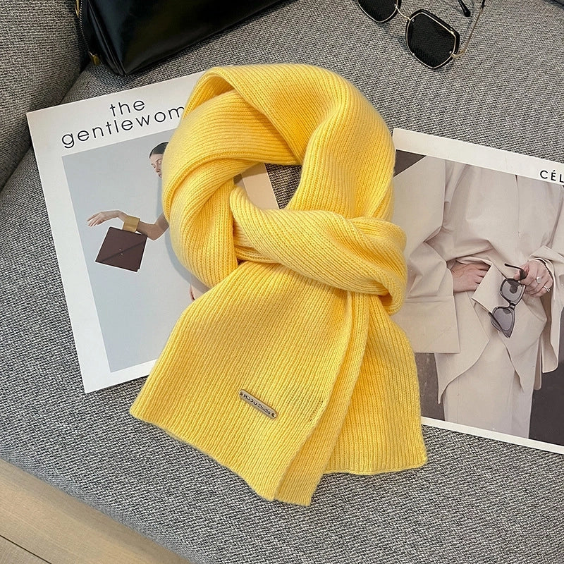 Unisex Elegant Business Basic Solid Color Fleece Scarf