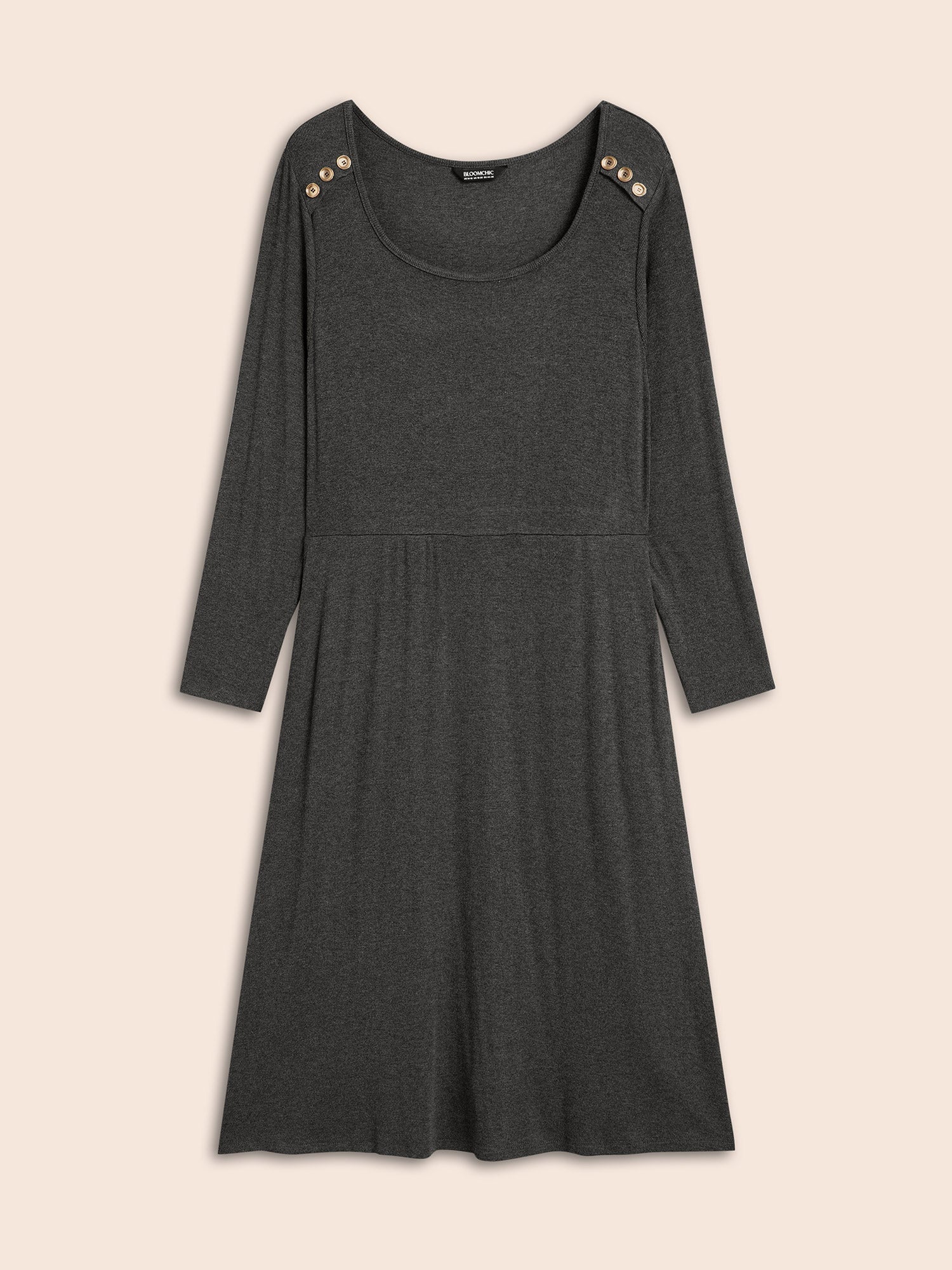 Supersoft Essentials Button Shoulder Midi Dress